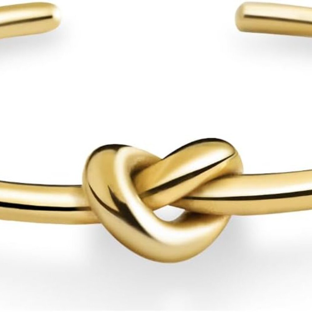 Cuff Bangle Gold Bracelets for Women | Tie The Knot Love Bracelet for Bridesmaid